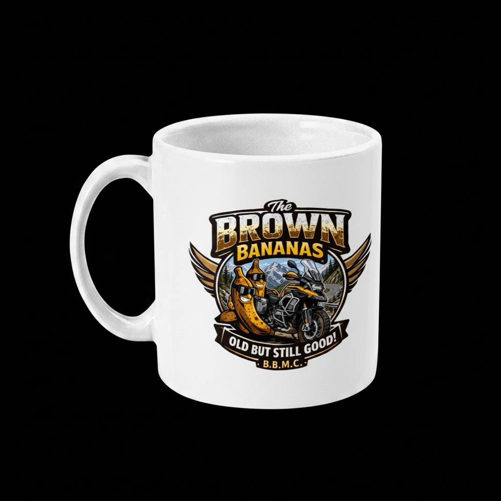 Adventure Bike Mug - Black Background