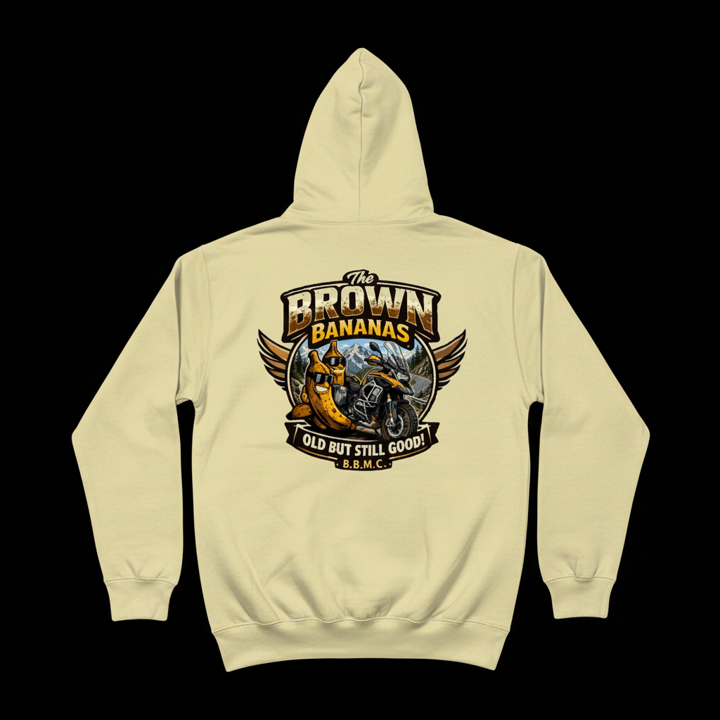 Adventure Bikes Winter Hoodie - Cream Back