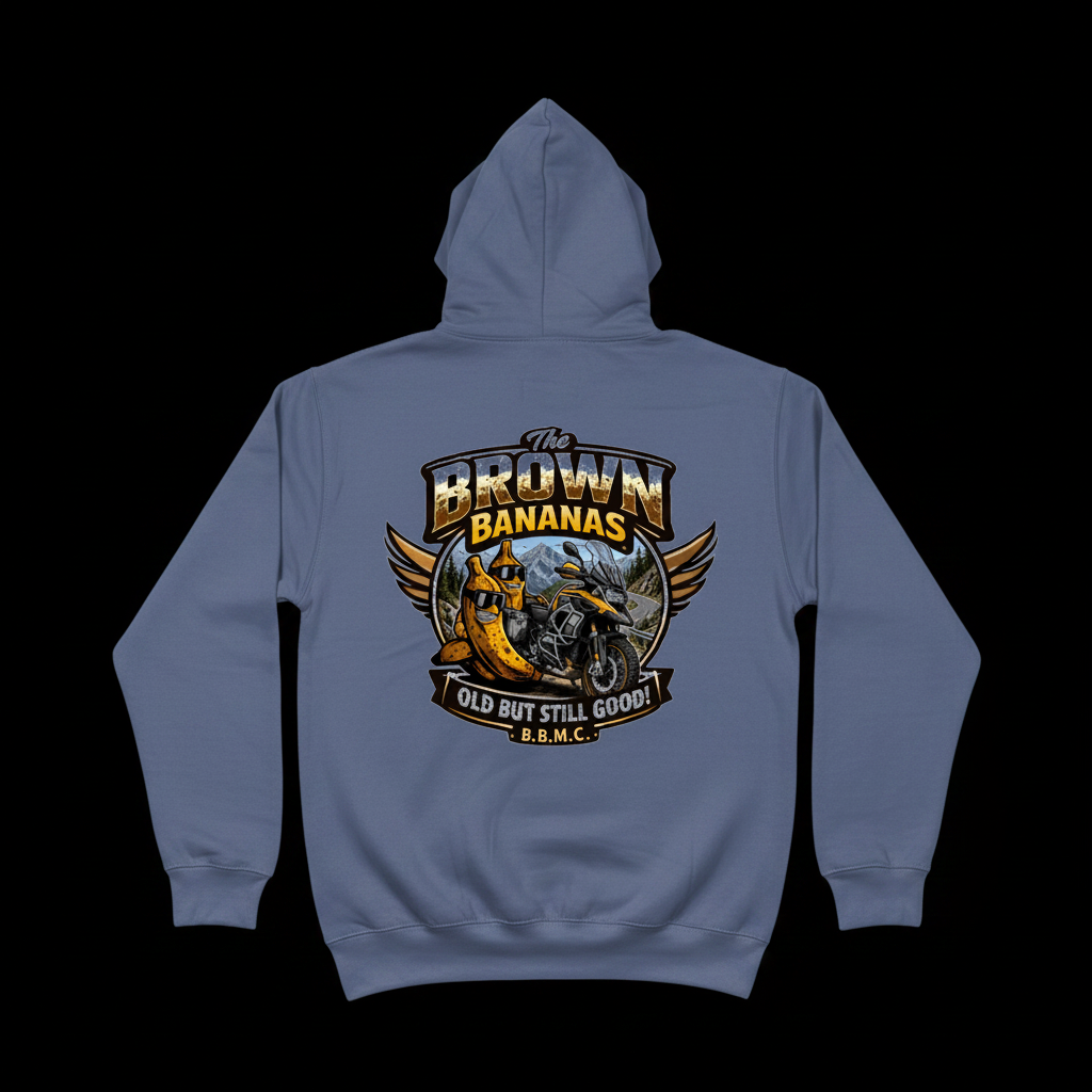 Adventure Bikes Winter Hoodie - Steel Blue Back