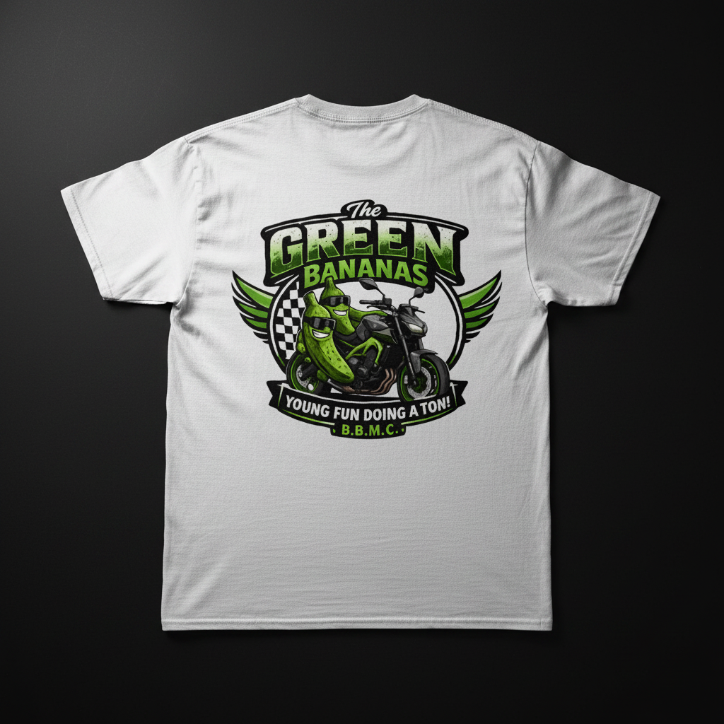 B.B.M.C Green Bananas T-Shirt Dark Mockup