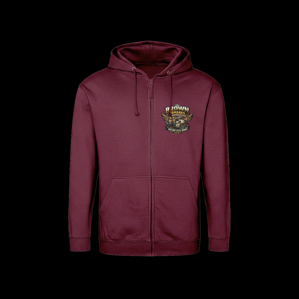 Classic Racing Zip Hoodie - Burgundy - Black Background
