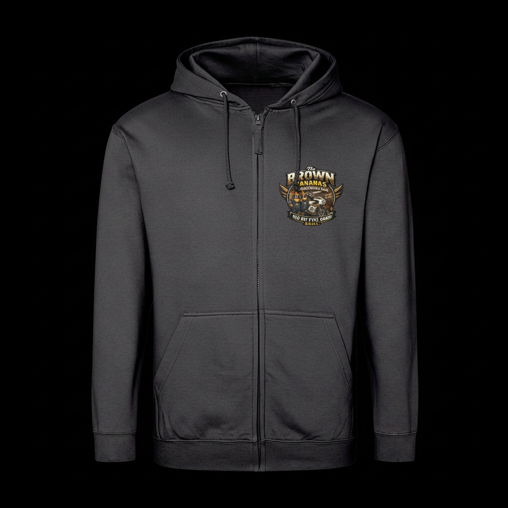 Classic Racing Zip Hoodie - Charcoal - Black Background
