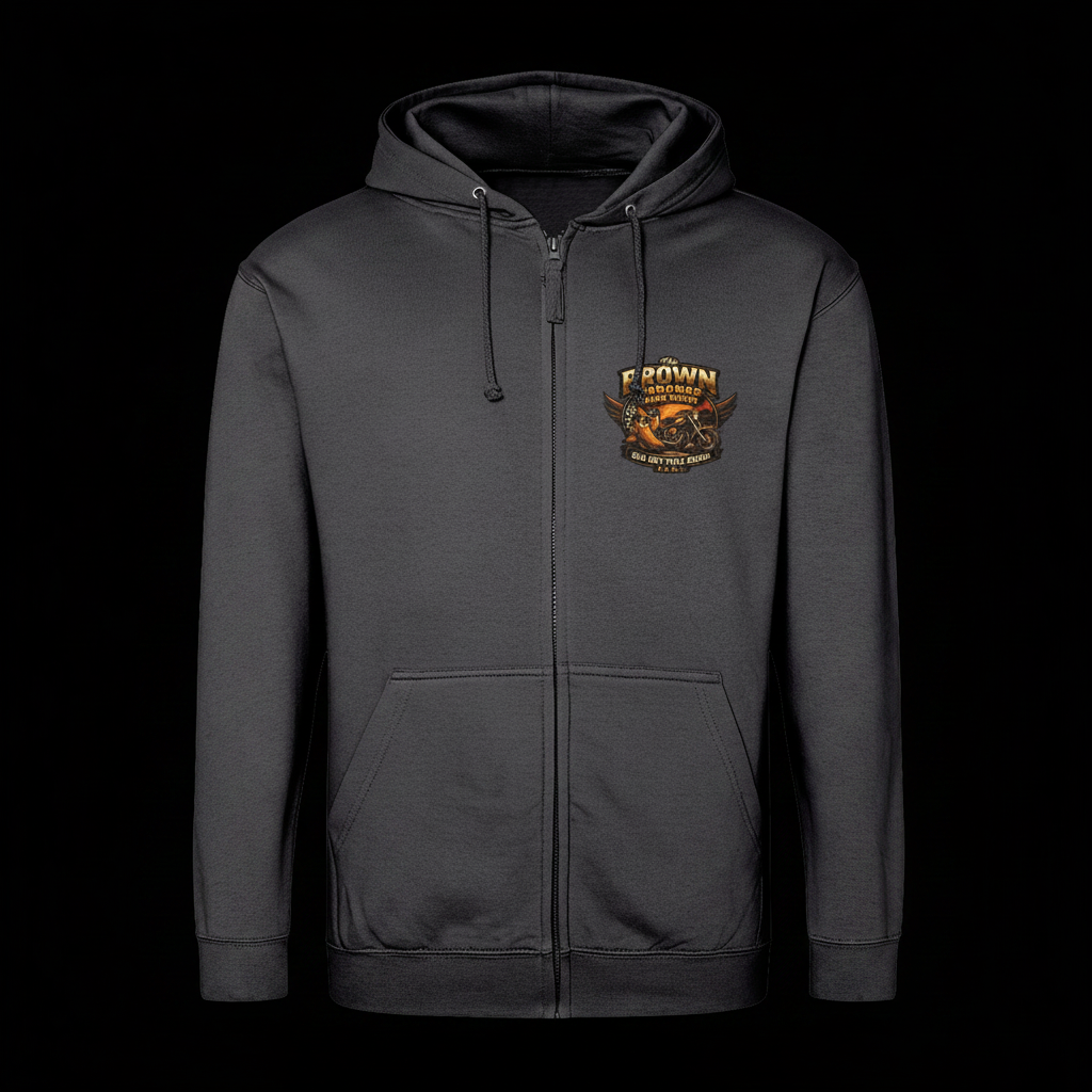 Dark Fruits Zip Hoodie - Charcoal - Black Background