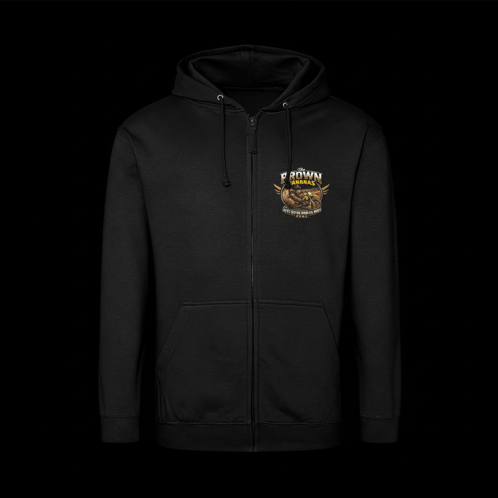 Dirty Zip Hoodie - Black - Black Background