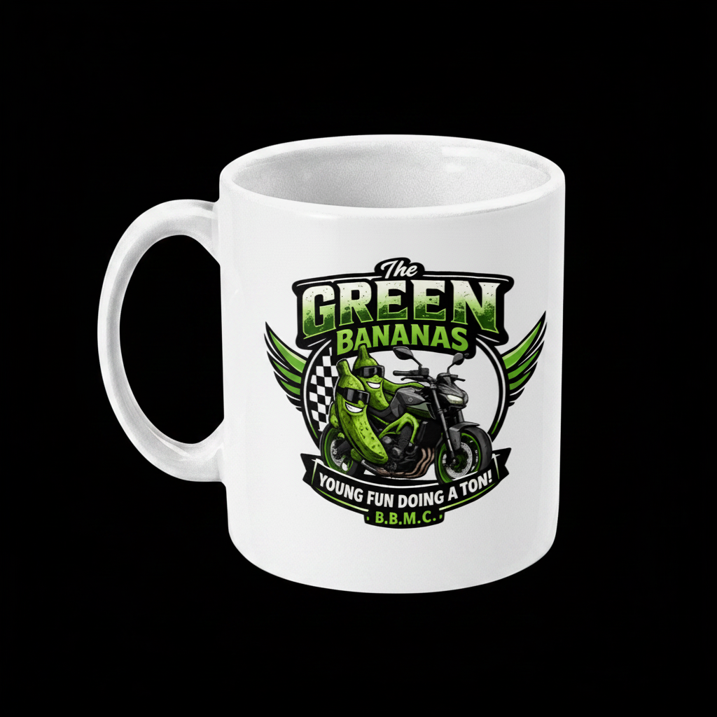 Green Bananas Mug - Black Background