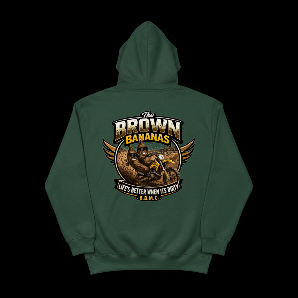 Life's Better Dirty Winter Hoodie - Forest Green Back