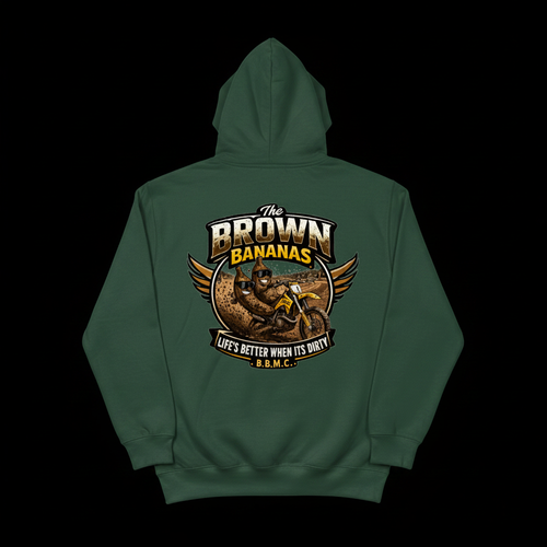 Life's Better Dirty Winter Hoodie - Forest Green Back