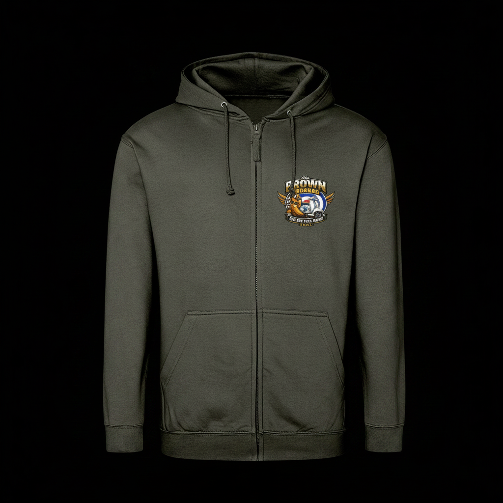 MOD Zip Hoodie - Olive - Black Background
