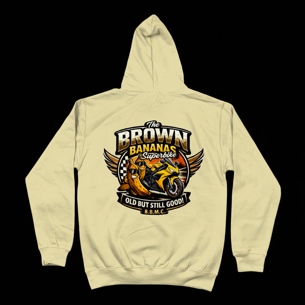 Superbike Winter Hoodie - Cream Back