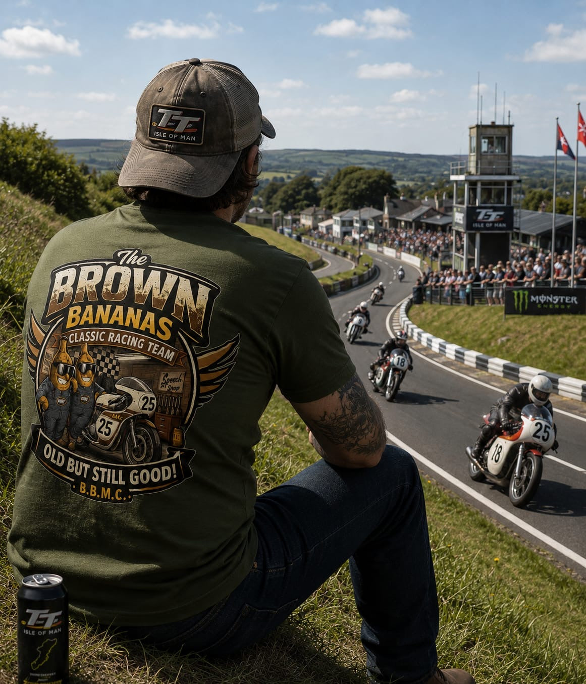 B.B.M.C Classic Racing Team T-Shirt worn at Isle of Man TT race track